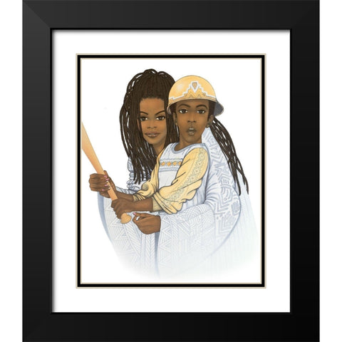 Play Ball Black Modern Wood Framed Art Print with Double Matting by Unknown