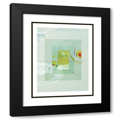 Gin Martini Black Modern Wood Framed Art Print with Double Matting by Frontline