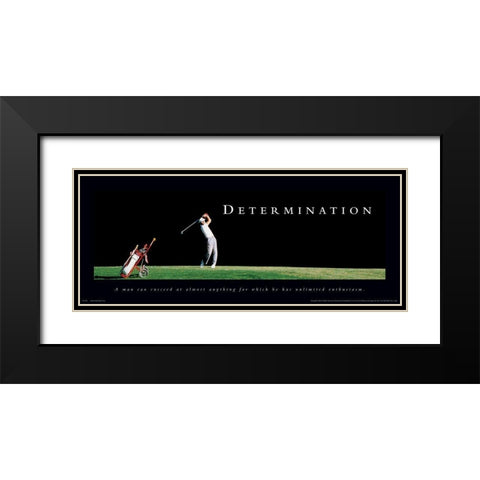 Determination Golf Black Modern Wood Framed Art Print with Double Matting by Unknown