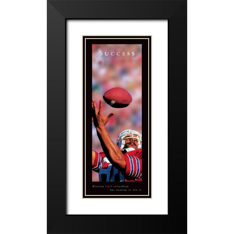 Success - Football Black Modern Wood Framed Art Print with Double Matting by Frontline