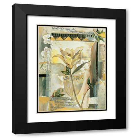 Abstract Orchid Black Modern Wood Framed Art Print with Double Matting by Unknown