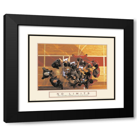 No Limits - Basketball Black Modern Wood Framed Art Print with Double Matting by Unknown