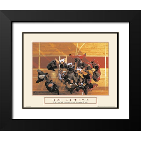 No Limits - Basketball Black Modern Wood Framed Art Print with Double Matting by Unknown