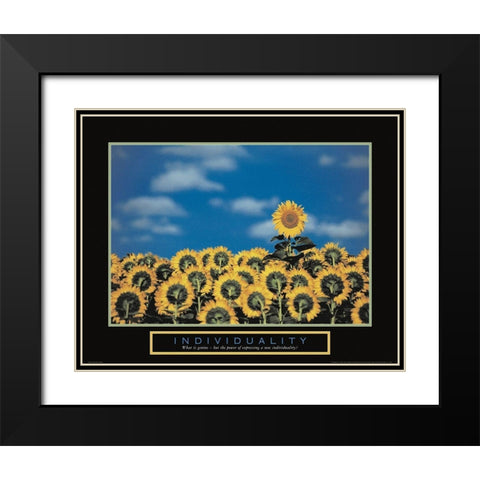 Individuality - Sunflowers Black Modern Wood Framed Art Print with Double Matting by Unknown