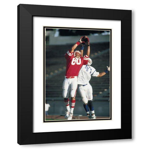 Football Reception Black Modern Wood Framed Art Print with Double Matting by Unknown