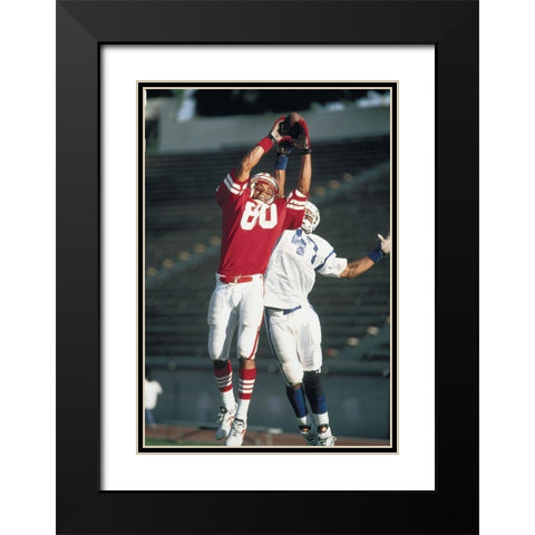 Football Reception Black Modern Wood Framed Art Print with Double Matting by Unknown