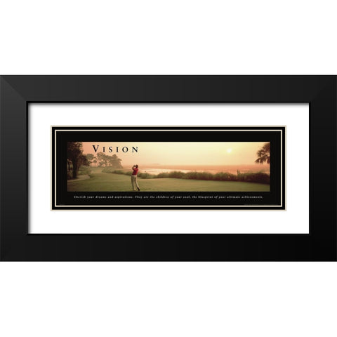 Vision - Golf Swing Black Modern Wood Framed Art Print with Double Matting by Unknown