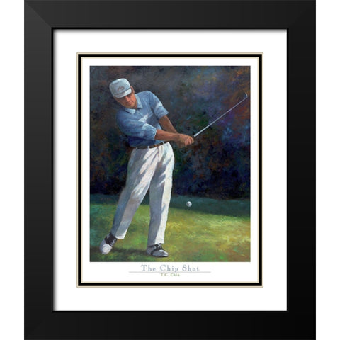 Chip Shot Black Modern Wood Framed Art Print with Double Matting by Unknown