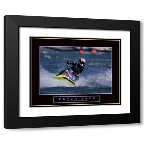Experience - Jet Ski Black Modern Wood Framed Art Print with Double Matting by Frontline