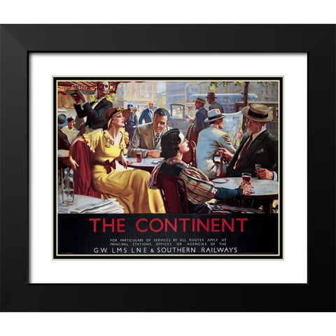 The Continent Black Modern Wood Framed Art Print with Double Matting by Unknown