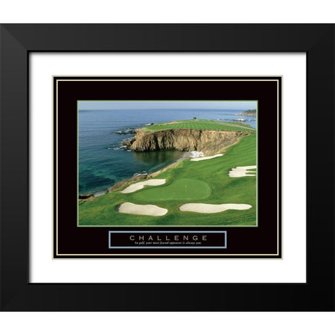 Challenge - Golf by the Sea Black Modern Wood Framed Art Print with Double Matting by Frontline