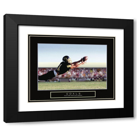 Goals - Football Black Modern Wood Framed Art Print with Double Matting by Frontline