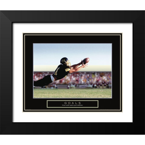 Goals - Football Black Modern Wood Framed Art Print with Double Matting by Frontline