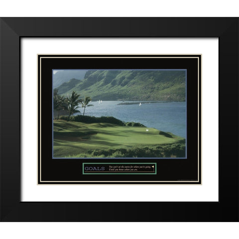 Goals - Golf by the Sea Black Modern Wood Framed Art Print with Double Matting by Unknown