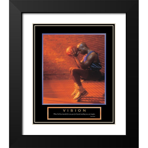 Basketball - Vision Black Modern Wood Framed Art Print with Double Matting by Unknown