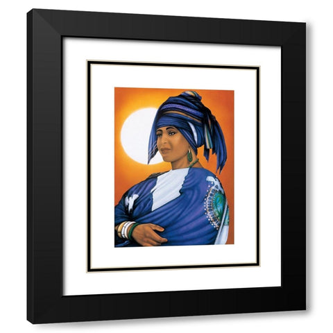African Queen Black Modern Wood Framed Art Print with Double Matting by Unknown