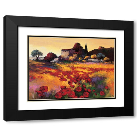 Soir dete Black Modern Wood Framed Art Print with Double Matting by Keiflin, Roger