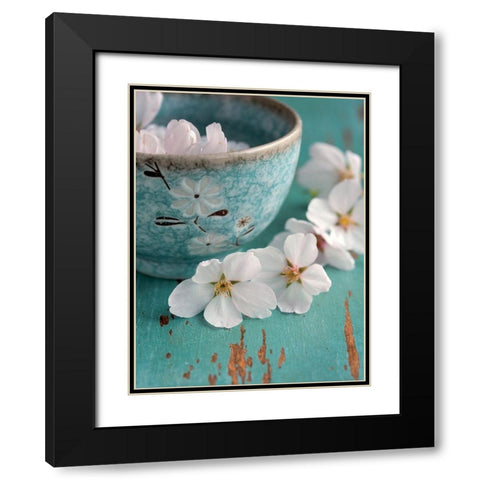 Fleurs de cerisiers Black Modern Wood Framed Art Print with Double Matting by Fox, Susan