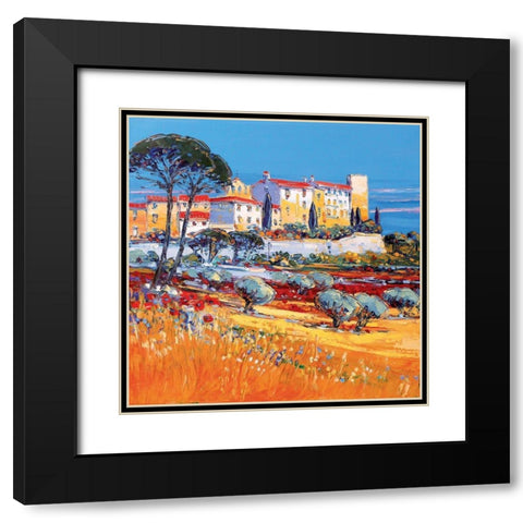 Le Castellet Black Modern Wood Framed Art Print with Double Matting by Corbiere