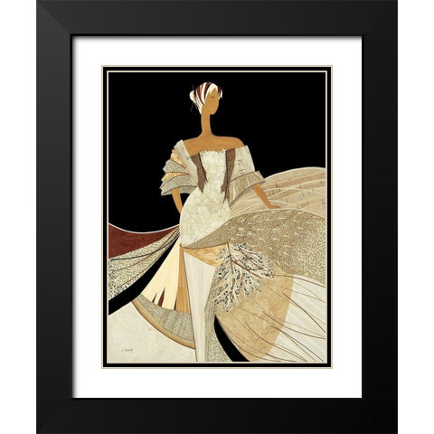 Clarisse Black Modern Wood Framed Art Print with Double Matting by Loesch, Elisabeth