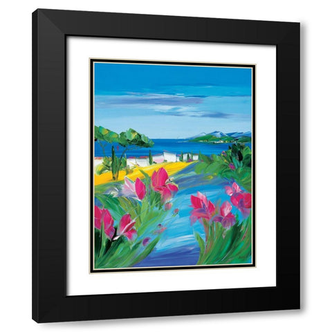 A lombre des pins Black Modern Wood Framed Art Print with Double Matting by Vadon, Veronique