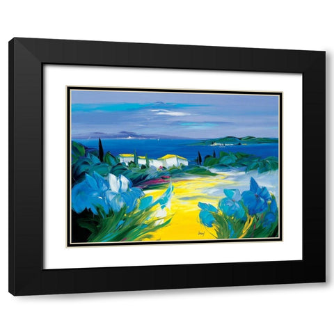 Sentier maritime Black Modern Wood Framed Art Print with Double Matting by Vadon, Veronique