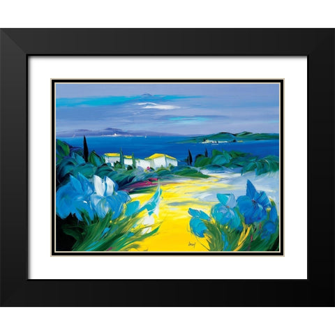 Sentier maritime Black Modern Wood Framed Art Print with Double Matting by Vadon, Veronique