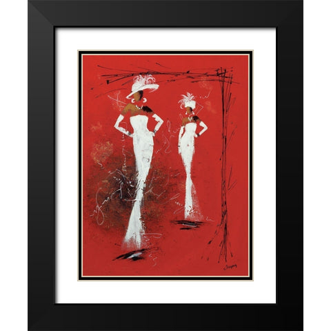 Defile Haute couture II Black Modern Wood Framed Art Print with Double Matting by Johanna