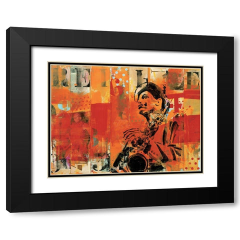 Jazz II Black Modern Wood Framed Art Print with Double Matting by Vieux, Thierry