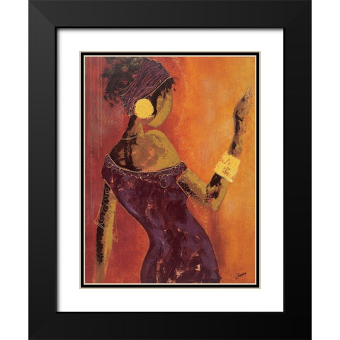 Le miroir I Black Modern Wood Framed Art Print with Double Matting by Johanna