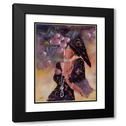 Elegantes aux perles I Black Modern Wood Framed Art Print with Double Matting by Johanna
