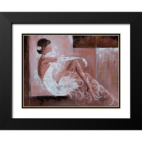 Romantique I Black Modern Wood Framed Art Print with Double Matting by Johanna