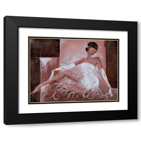 Romantique II Black Modern Wood Framed Art Print with Double Matting by Johanna