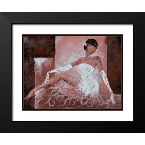 Romantique II Black Modern Wood Framed Art Print with Double Matting by Johanna