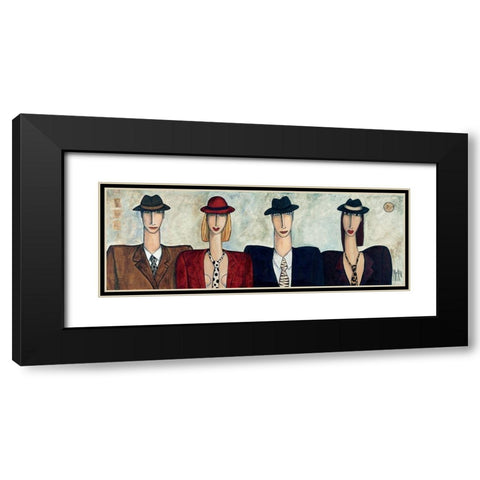 Femme, homme, mode demploi ! Black Modern Wood Framed Art Print with Double Matting by Kuhn, Marie-Pierre