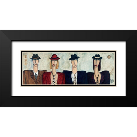 Femme, homme, mode demploi ! Black Modern Wood Framed Art Print with Double Matting by Kuhn, Marie-Pierre