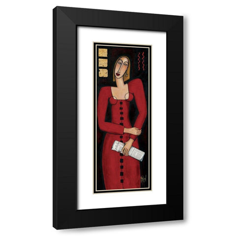 Les Echos Black Modern Wood Framed Art Print with Double Matting by Kuhn, Marie-Pierre