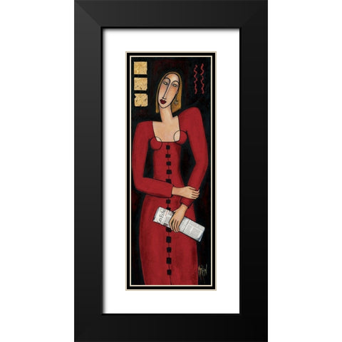 Les Echos Black Modern Wood Framed Art Print with Double Matting by Kuhn, Marie-Pierre