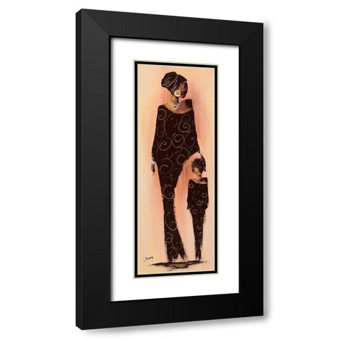 Bamako II Black Modern Wood Framed Art Print with Double Matting by Johanna