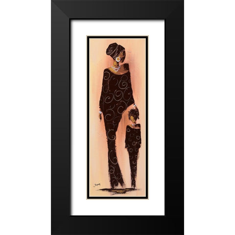 Bamako II Black Modern Wood Framed Art Print with Double Matting by Johanna
