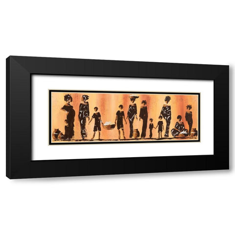 Au marche II Black Modern Wood Framed Art Print with Double Matting by Johanna