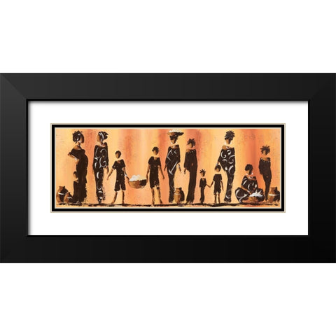 Au marche II Black Modern Wood Framed Art Print with Double Matting by Johanna