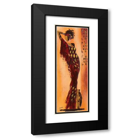 Femme gazelle I Black Modern Wood Framed Art Print with Double Matting by Johanna