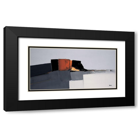 Fort dAntibes Black Modern Wood Framed Art Print with Double Matting by Vadon, Veronique