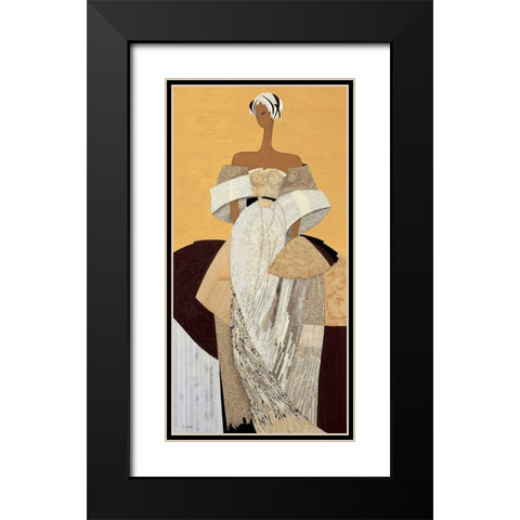 Angele Black Modern Wood Framed Art Print with Double Matting by Loesch, Elisabeth