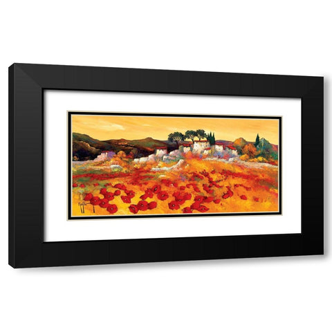 Provence doree Black Modern Wood Framed Art Print with Double Matting by Keiflin, Roger