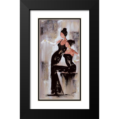 Histoires de filles I Black Modern Wood Framed Art Print with Double Matting by Johanna