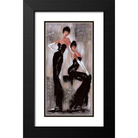 Histoires de filles II Black Modern Wood Framed Art Print with Double Matting by Johanna