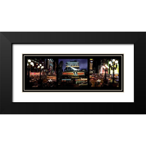 Manhattan Nights Black Modern Wood Framed Art Print with Double Matting by Setboun, Michel