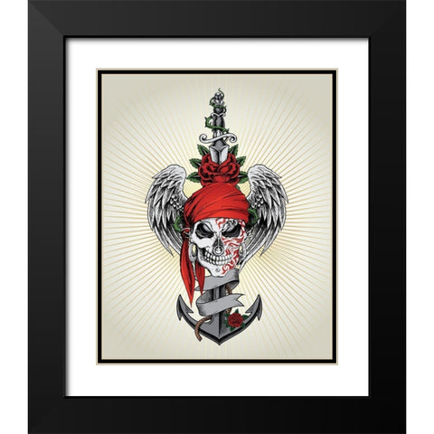 Pirate des Anges Black Modern Wood Framed Art Print with Double Matting by Braun Studio